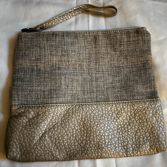 Pistil Have We Met ? Flip Over Women Clutch Bag Grey 9x10. Wristlet purse - Picture 2 of 9